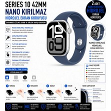 onlinekordon Apple Watch Series 10 42MM Uyumlu Nano Jel Ekran Koruyucu 2 Adet Darbe Emici Tpu Film