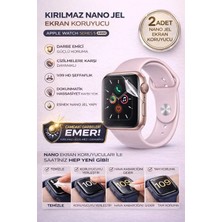 onlinekordon Apple Watch Series 5 44MM Uyumlu Nano Jel Ekran Koruyucu 2 Adet Darbe Emici Çizilmez Kırılmaz Film