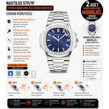 onlinekordon Patek Philippe Nautilus 40MM Platinum Blue Dial 5711/1P Uyumlu Nano Darbe Emici Kırılmaz Hidrojel Cam Ekran Koruyucu 2 Adet