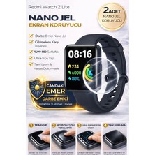 onlinekordon Redmi Watch 2 Lite Uyumlu Nano Jel Ekran Koruyucu 2 Adet Darbe Emici Tam Kaplayan