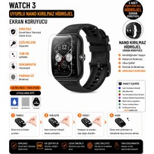 onlinekordon Oppo Watch 3 Uyumlu Nano Hidrojel Ekran Koruyucu 2 Adet Kırılmaz Darbe Emici Tam Koruma