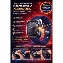 onlinekordon Apple Watch Series 8 45MM Uyumlu Nano Jel Ekran Koruyucu 2 Adet Darbe Emici Çizilmez Kırılmaz Film