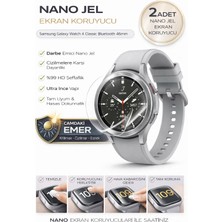 onlinekordon Samsung Galaxy Watch 4 Classic Bluetooth 46MM Uyumlu Nano Jel Ekran Koruyucu 2 Adet Darbe Emici