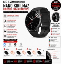 onlinekordon Amazfit Gtr 2 47MM Uyumlu Nano Kırılmaz Hidrojel Ekran Koruyucu 2 Adet Darbe Emici Tam Koruma