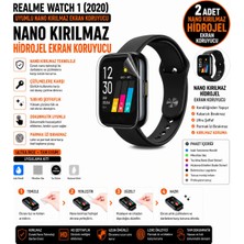 onlinekordon Realme Watch 1 2020 Uyumlu Nano Darbe Emici Kırılmaz Hidrojel Cam Ekran Koruyucu 2 Adet