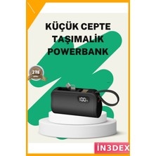 Astraltech Mini Powerbank 2000MAH Pd 20W Dahili Konektörlü Hızlı Şarj