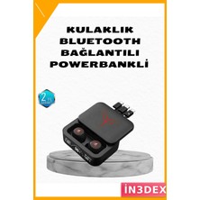 İn3dex Bluetooth Kablosuz Kulaklık Powerbank Şarj Kutusu Dokunmatik Kontrol Uzun Pil Ömrü