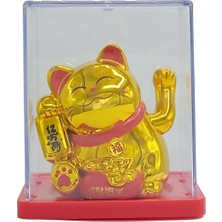 Dünyadan Hediyeler Maneki Neko El Sallayan Mini Şans Kedisi Gold Solar Güneş Enerjili 5X5CM Y7GLD07
