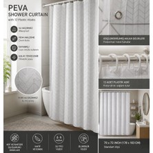 A&B Peva Duş Perdesi | Su Geçirmez Banyo Perdesi | 12 Askılı