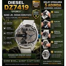 onlinekordon Diesel DZ7419 Uyumlu Nano Jel Ekran Koruyucu 2 Adet Darbe Emici Çizilmez Kırılmaz Şeffaf Tpu Film
