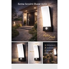 Aplix Sırma Sensörlü Duvar Apliği IP66 Dış Mekan Bahçe Apartman Aydınlatma AP-7426