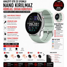 onlinekordon Amazfit Gtr 2e 47MM Uyumlu Nano Kırılmaz Hidrojel Ekran Koruyucu 2 Adet Darbe Emici Tam Koruma