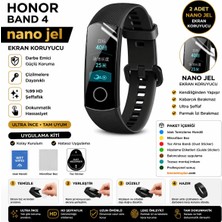 onlinekordon Honor Band 4 Uyumlu Nano Hidrojel Ekran Koruyucu 2 Adet Kırılmaz Darbe Emici Tam Koruma