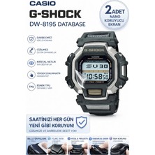 onlinekordon Casio G-Shock DW-8195 Database Uyumlu Nano Jel Ekran Koruyucu 2 Adet Darbe Emici Çizilmez Ekran
