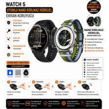onlinekordon Oppo Watch S Uyumlu Nano Hidrojel Ekran Koruyucu 2 Adet Kırılmaz Darbe Emici Tam Koruma