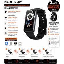onlinekordon Realme Band 2 Uyumlu Nano Darbe Emici Kırılmaz Hidrojel Cam Ekran Koruyucu 2 Adet
