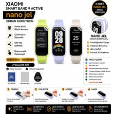 onlinekordon Xiaomi Smart Band 9 Active Uyumlu Nano Hidrojel Ekran Koruyucu 2 Adet Kırılmaz Darbe Emici Tam Koruma