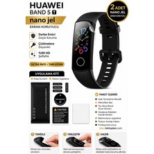 onlinekordon Huawei Band 5 T Model Uyumlu Nano Jel Ekran Koruyucu 2 Adet Güçlendirilmiş Darbe Emici