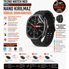 onlinekordon Tecno Watch Neo Uyumlu Nano Darbe Emici Kırılmaz Hidrojel Cam Ekran Koruyucu 2 Adet