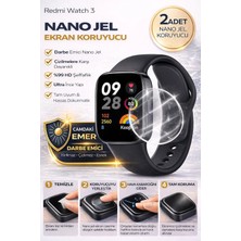 onlinekordon Redmi Watch 3 Uyumlu Nano Jel Ekran Koruyucu 2 Adet Darbe Emici Tam Kaplayan