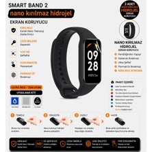 onlinekordon Xiaomi Smart Band 2 Uyumlu Nano Hidrojel Ekran Koruyucu 2 Adet Kırılmaz Darbe Emici Tam Koruma