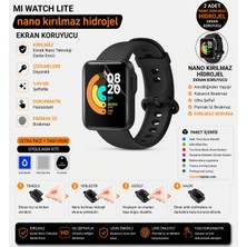 onlinekordon Xiaomi Mi Watch Lite Uyumlu Nano Hidrojel Ekran Koruyucu 2 Adet Kırılmaz Darbe Emici Tam Koruma