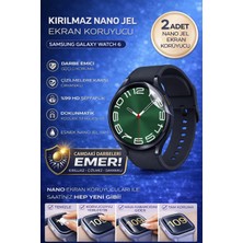 onlinekordon Samsung Galaxy Watch 6 Uyumlu Nano Jel Ekran Koruyucu 2 Adet Darbe Emici Şeffaf Tam Kaplayan