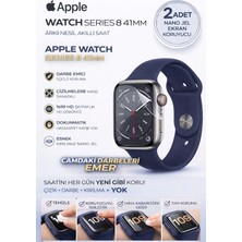 onlinekordon Apple Watch Series 8 41MM Uyumlu Nano Jel Ekran Koruyucu 2 Adet Darbe Emici Çizilmez Kırılmaz Film