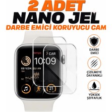 onlinekordon Apple Watch Se 44MM Uyumlu Nano Tpu Ekran Koruyucu Şeffaf Film 2 Adet Darbe Emici Çizilmez