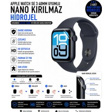 onlinekordon Apple Watch Se 3 40MM Uyumlu Nano Jel Ekran Koruyucu 2 Adet Darbe Emici Çizilmez Kırılmaz Film