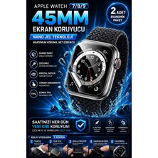 onlinekordon Apple Watch 7/8/9 45MM Uyumlu Nano Jel Ekran Koruyucu 2 Adet Darbe Emici Çizilmez Kırılmaz Tpu Film