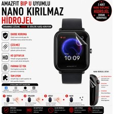 onlinekordon Amazfit Bip U Uyumlu Nano Kırılmaz Hidrojel Ekran Koruyucu 2 Adet Darbe Emici Tam Koruma