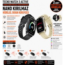 onlinekordon Tecno Watch 3 Active Uyumlu Nano Darbe Emici Kırılmaz Hidrojel Cam Ekran Koruyucu 2 Adet