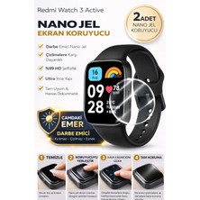 onlinekordon Redmi Watch 3 Active Uyumlu Nano Jel Ekran Koruyucu 2 Adet Darbe Emici Tam Kaplayan