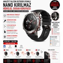 onlinekordon Amazfit Falcon Outdoor Uyumlu Nano Kırılmaz Hidrojel Ekran Koruyucu 2 Adet Darbe Emici Tam Koruma