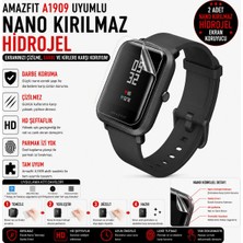 onlinekordon Amazfit A1909 Uyumlu Nano Kırılmaz Hidrojel Ekran Koruyucu 2 Adet Darbe Emici Tam Koruma