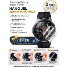onlinekordon Samsung Galaxy Watch 46MM Uyumlu Nano Jel Ekran Koruyucu 2 Adet Darbe Emici Tam Kaplayan
