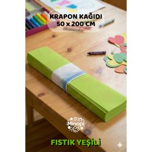 Minopi Açık Yeşil Krapon Kağıdı 10'lu Paket Renkli El Işi Kağıdı Okul Anaokulu Süsleme