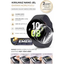 onlinekordon Samsung Galaxy Watch 5 Pro 45 mm Uyumlu Nano Jel Ekran Koruyucu 2 Adet Darbe Emici Tam Kaplayan