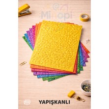 Minopi 10'lu Karışık Renk A4 Eva Simli Yapışkanlı Model 20X30 cm Boy