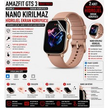onlinekordon Amazfit Gts 3 Uyumlu Nano Kırılmaz Hidrojel Ekran Koruyucu 2 Adet Darbe Emici Tam Koruma