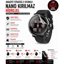onlinekordon Amazfit Stratos 2 Uyumlu Nano Kırılmaz Hidrojel Ekran Koruyucu 2 Adet Darbe Emici Tam Koruma