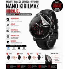 onlinekordon Amazfit Pace 2s Stratos+ Uyumlu Nano Kırılmaz Hidrojel Ekran Koruyucu 2 Adet Darbe Emici Tam Koruma