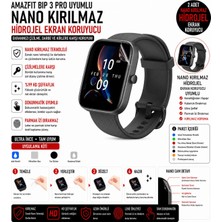 onlinekordon Amazfit Bip 3 Pro Uyumlu Nano Kırılmaz Hidrojel Ekran Koruyucu 2 Adet Darbe Emici Tam Koruma