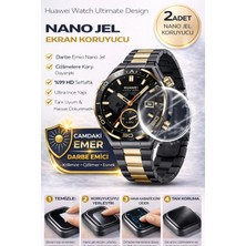 onlinekordon Huawei Watch Ultimate Design Uyumlu Nano Jel Ekran Koruyucu 2 Adet Güçlendirilmiş Darbe Emici