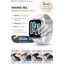 onlinekordon Redmi Watch 5 Active Uyumlu Nano Jel Ekran Koruyucu 2 Adet Darbe Emici Tam Kaplayan