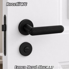 Eymen Meral Aksesuar Siyah Lüx Zamak Alüminyum Karışımlı Rozetli Wc Kapı Kolu 1. Sınıf Malzemeden Üretilmiş Olup Uzun Ömürlü Kullanabileceğiniz Şık ve Ekonamik Kapı Koludur (Vidalar Dahildir)