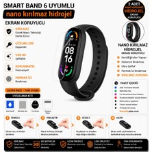 onlinekordon Xiaomi Smart Band 6 Uyumlu Nano Hidrojel Ekran Koruyucu 2 Adet Kırılmaz Darbe Emici Tam Koruma