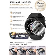 onlinekordon Samsung Galaxy Watch 4 Classic 42MM Uyumlu Nano Jel Ekran Koruyucu 2 Adet Darbe Emici Tam Kaplayan