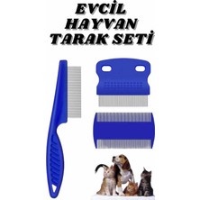 Hexa Evcil Hayvan Bit Tarağı Seti Paslanmaz Çelik Bıçaklı 4'lü Set
